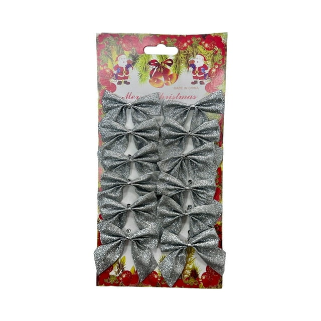 Christmas Tree Decorations Christmas Day Hotel Party Decoration Bow Bright Bow Christmas Tree Decoration Holiday Decoration Props Gold Powder Mini Bow Small Christmas Tree