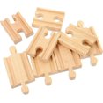 thumbnail image 1 of Wooden Railway Track 8pcs Train Track Accessories Children's Trains for Bulk for Wooden Train Track Adapter Brio Train Accessories Wooden Train Tracks, 1 of 5