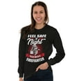 thumbnail image 4 of Cute Wife Girlfriend of Firefighter Plus Size Long Sleeve Graphic Tee Shirt Brisco Brands 2X, 4 of 5