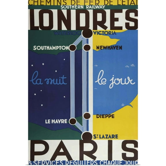 Great BIG Canvas | Rolled Vintage Apple Collection Poster Print entitled Londres Paris
