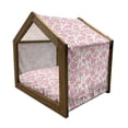 thumbnail image 2 of Lotus Pet House, Blossoming Flowers of Purification of Soul Homeopathic Remedy, Outdoor & Indoor Portable Dog Kennel with Pillow and Cover, 5 Sizes, Fern Green Yellow, by Ambesonne, 2 of 5