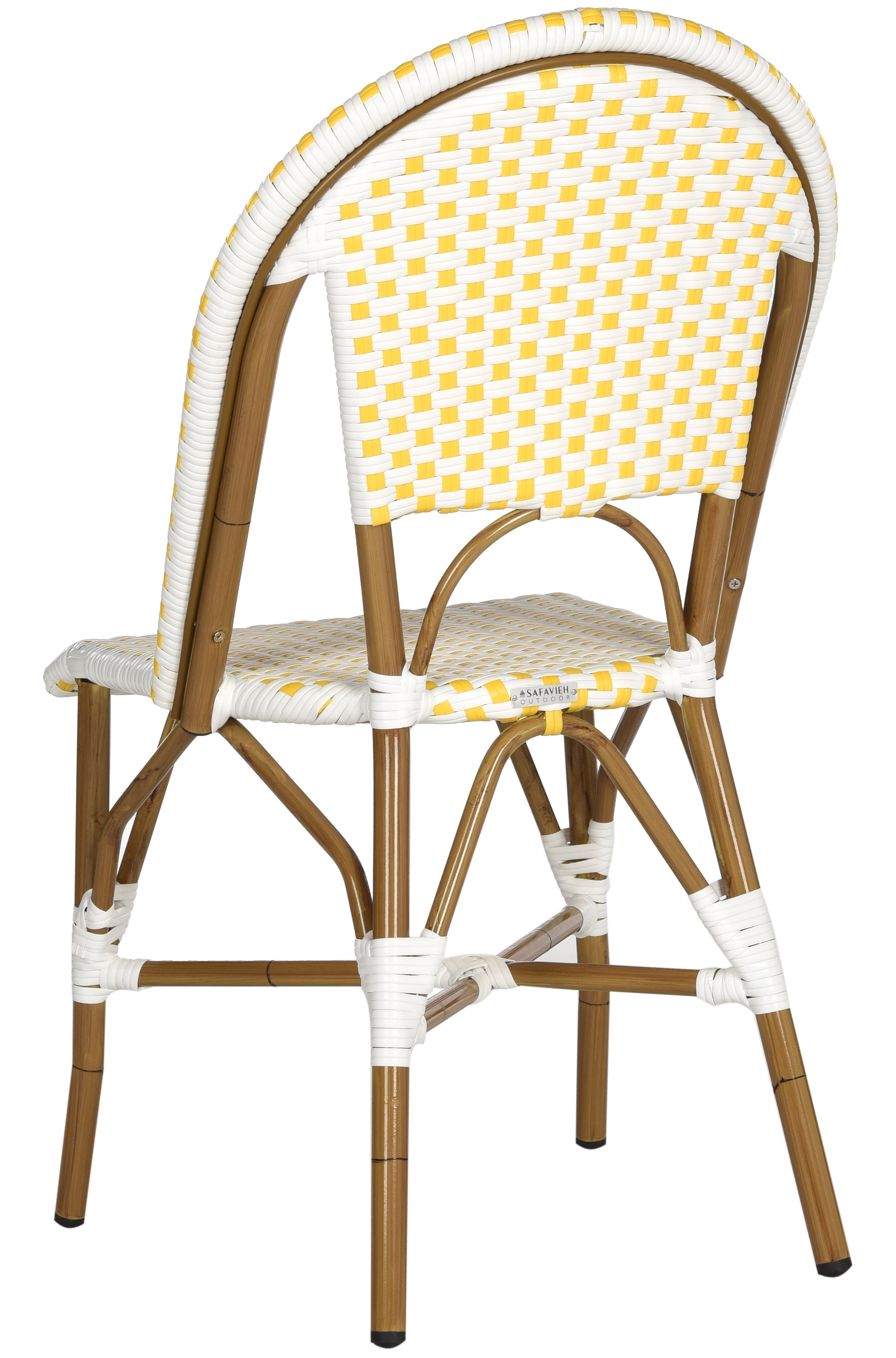 Safavieh Salcha Outdoor Bistro Side Chair, Set of 2 - Yellow/White