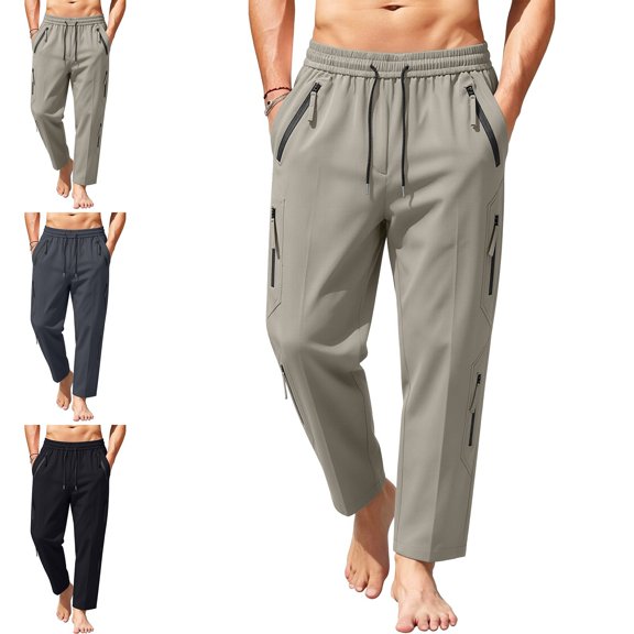 HOMADLES Men's Workout Pants Big and Tall Straight Leg Casual Pants Elastic Waist Drawstring Jogger Cargo Pants Green Size 2XL