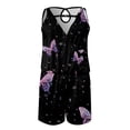 thumbnail image 4 of Moda mujer sin mangas estampado cuello pico chaleco Casual Pachwork mono Pompotops ulkah940665, 4 of 5