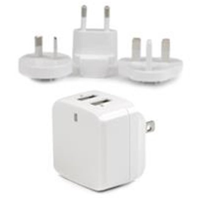 Chargeur Mural USB 17 Watts 3.4 Ampères Double Port, Blanc
