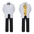 thumbnail image 2 of 7pc Boy Formal Black & White Suit Tux Set Satin Necktie & Vest Baby Sm-20 Teen, 2 of 3