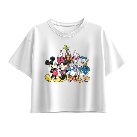 Disney - Disney Group Sketch - Youth Girls Boxy T-Shirt