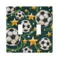 thumbnail image 2 of Dailycode Light Switch Plate Covers 3 Gang Wall Plate Plastics Outlet Covers for Kitchen Home Office Decor Football Star Green Flow, 2 of 8