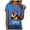 Blue, variant on Womens Summer Tops Casual V Neck Rooster Funny Chicken Graphic Short Sleeve Loose Fit T Shirts