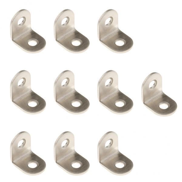 Soporte de esquina Zulema 2x 10 Uds. de acero inoxidable para muebles