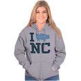 thumbnail image 4 of North Carolina Good Luck Pig Cute Unisex Fleece Graphic Zip Up Hoodie Brisco Brands 2X, 4 of 5