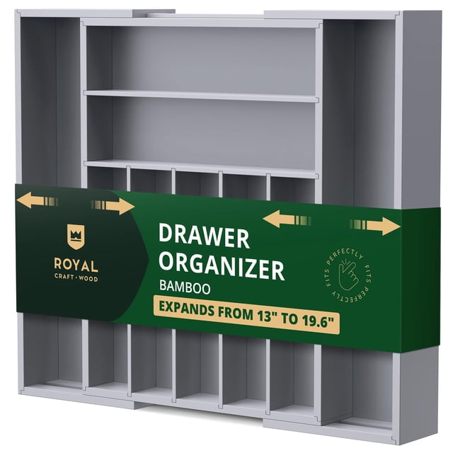 Organizador de cajón para cocina ROYAL CRAFT WOOD de bambú, 9 compartimentos