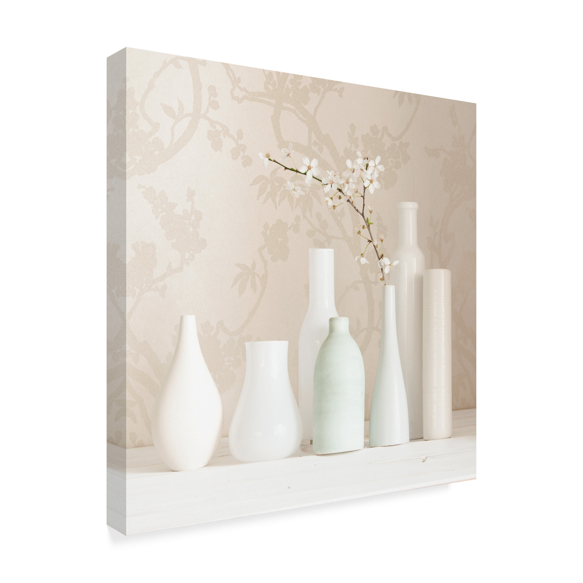 Trademark Fine Art 'Blossom And White Vases Still Life' Canvas Art by Tom Quartermaine