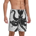 thumbnail image 2 of Kdxio Abstract Ink Octopus Print Mens Sleep Shorts Bottoms Soft Comfy Pajama Wear Pants with Drawstring Pockets, 2 of 5