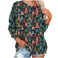 thumbnail image 5 of Amidoa Plus Size Womens Sweatshirt Boat Neck Green Ugly Christmas Sweatshirts Graphic Shirts Women's Shirts L, 5 of 7