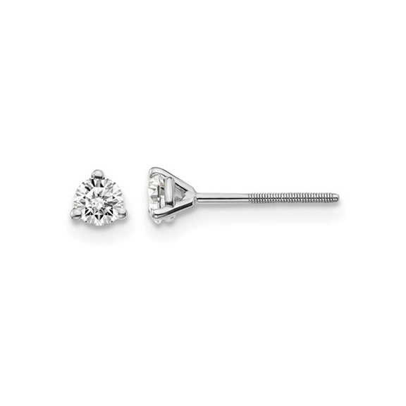 1/4 Carat (Ctw VS2-SI1, D-E-F) Lab Grown Diamond Solitaire Stud Earrings in 14K White Gold with Screwbacks for Women