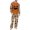 Beige, variant on Men's Halloween Pajama Set Long Sleeve Raglan Soft Cotton Loungewear with Print Top & Full Length Pants for Home Night Beige L