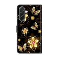thumbnail image 3 of Leather For Samsung Galaxy A57 5G Wallet Case Crystal Material Painted Pattern, Wallet For Women Men Card Holder Magnetic Clasp Kickstand Folio Case,Color-9,For Galaxy A57 5G, 3 of 7