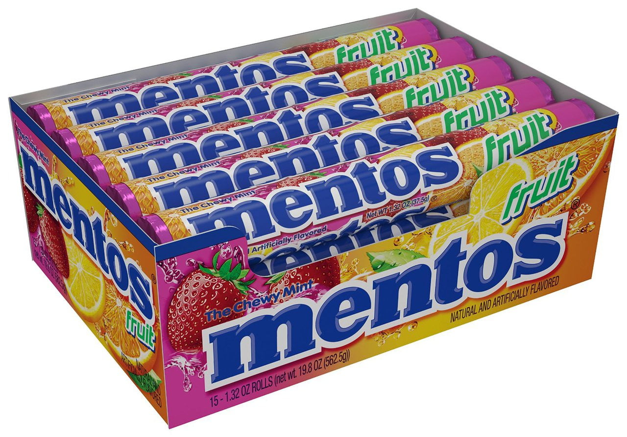360 PACKS Mentos Rolls, Mixed Fruit, 1.32 Ounce