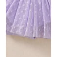thumbnail image 7 of Kucnuzki Newborn Baby Girls Dress Fall Winter Romper Dress Ruffle Long Sleeves One-piece Dress Solid Color Bow Knit Overalls Tulle Dress with Headband Purple NB, 7 of 7