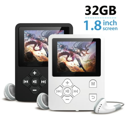 Portable MP3 Music MP4 Player with FM Radio Digital LCD Screen Support up to 32GB, Supports FM（87-108HZ) Ratio, Recording, TXT E-book and Pictures