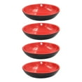 thumbnail image 2 of 4 platos redondos de melamina para salsa, salsas, aperitivos y salsas rojas y negras., 2 of 8