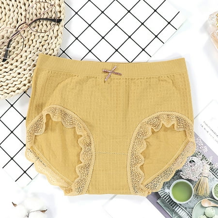 

Vikakiooze 2022 Underwear for Women Ladies Seamless Brief Women s Seamless Panties Breathable Buttocks Mid waist Sexy Lace Trim Panties Womens Fall Fashion 2022