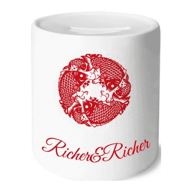 Papier de Découpage de Poisson de Fête Riche et Riche Banque Boîte d'Épargne Pièce