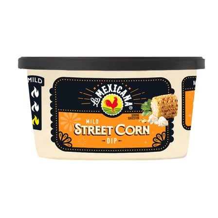 La Mexicana Rojo's Mexican Style Street Corn Dip, 11 oz Cup, Refrigerated, Gluten-Free, Contains Egg, Milk