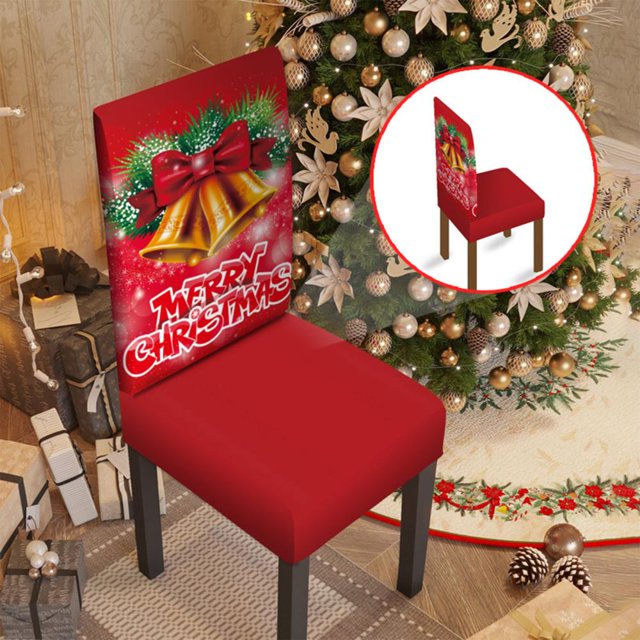 Feltree Christmas Dining Room Chair Covers Stretch Chair Slipcovers Protector Washable Kitchen Chair Cover for Dining Room Christmas Decor Holiday Party Chair Cover Red