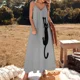 thumbnail image 2 of Vestido sin mangas con estampado de gato negro para mujer, elegante y holgado, traje de verano, 2 of 6