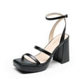 thumbnail image 5 of BURUDANI Women's Chunky Platform Heel Open Toe Ankle Strap Strappy Sandals Dress Shoes, 5 of 8