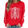 thumbnail image 2 of Meichang Fall Halloween Sweatshirts for Women Skull Graphic Sweatshirt Party Tops Long Sleeve Crewneck Sweatshirts Holiday Cozy Pullover, 2 of 6