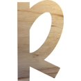 thumbnail image 1 of Unpainted Wooden Craft Letter R, Wall 20'' Tall Unfinished Wood Letter Shape, 1 of 3