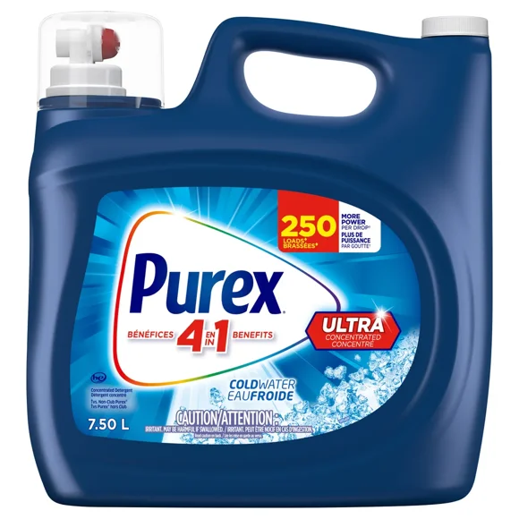 Purex Cold Water Ultra Concentrated Laundry Detergent, 250 Wash Loads
