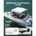 thumbnail image 3 of VEVOR 3 Bow Boat Bimini Tops, 600D Polyester Canopy with Aluminum Alloy Frame, Waterproof & Sun Shade Boat Awning Canopy with Storage Bag, 2 Support Poles, 4 Straps, 6'Lx(54"-60")Wx46"H, Light Grey, 3 of 10