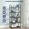 thumbnail image 7 of GPED 5-Tier Plastic Storage Shelves, 57" Garage Rack Storage Organizer, Multipurpose Shelf for Home, Basement, Utility Room, 10.6"D x 20"W x 57"H, Black, 7 of 7