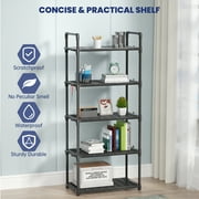 GPED 5-Tier Plastic Storage Shelves, 57 Garage Rack Storage Organizer, Multipurpose Shelf for Home, Basement, Utility Room, 10.6D x 20W x 57H, Black