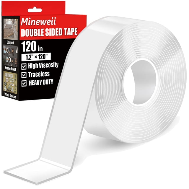 Cinta Nano Mineweii, resistente, de doble cara, 3 cm x 3 m, transparente