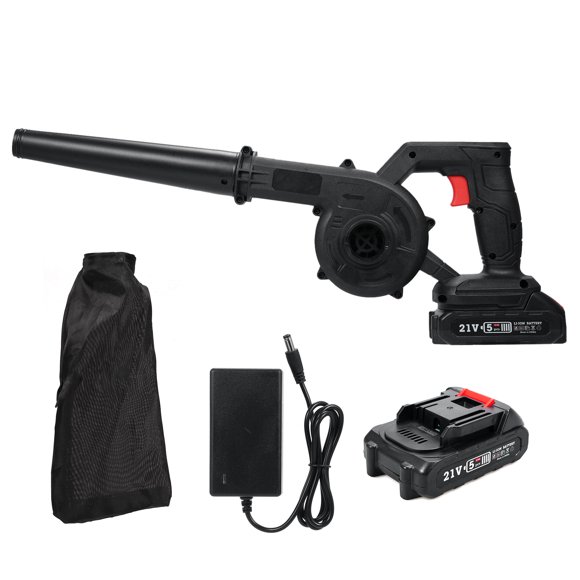 Lepmerk 21V Lithium Cordless Leaf Blower Vacuum Cleaner with High Power Electric Motor for Lawn Care/Pet Hair/Dust - Dual-Use Blower & Vacuum Combo Kit with Battery and Charger - US Plug