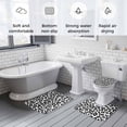 thumbnail image 6 of Black Leopard Stripes Bathroom Rugs Set Retro Black White Animal Print Non Slip Absorbent Soft Bath Mats 3 Piece Set with Bathroom Rug, U-Shaped Floor Mat, Toilet Seat Cover Small Size, 6 of 9