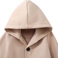 thumbnail image 6 of GiLiling Kids Toddler Boys and Girls Single Breasted Pea Coat Wool Blend Trench Coat Long Sleeve Mid Length Hooded Overcoat ﻿ (Khaki, 3-4 Years), 6 of 7