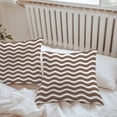 thumbnail image 4 of Abstract Waves Outdoor Pillow Covers Set of 2 Stripes Brown Water Ripple Waterproof Throw Pillow Case Decorative Square Cushion Cover for Patio Couch Garden Balcony, 20"x20", 4 of 9
