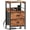 Rustic Brown, variant on Furologee End Table with Charging Station, Nightstand with Fabric Drawers, Side Tables with USB Ports & Outlets, Night Stand with Storage Shelf & Hooks, for Living Room/Bedroom, White