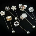 thumbnail image 5 of K-KED Camellia Pins Brooch Rose Flower Pearl Brooch Women Delicate Jewelry Pin Accessories-18#, 5 of 9