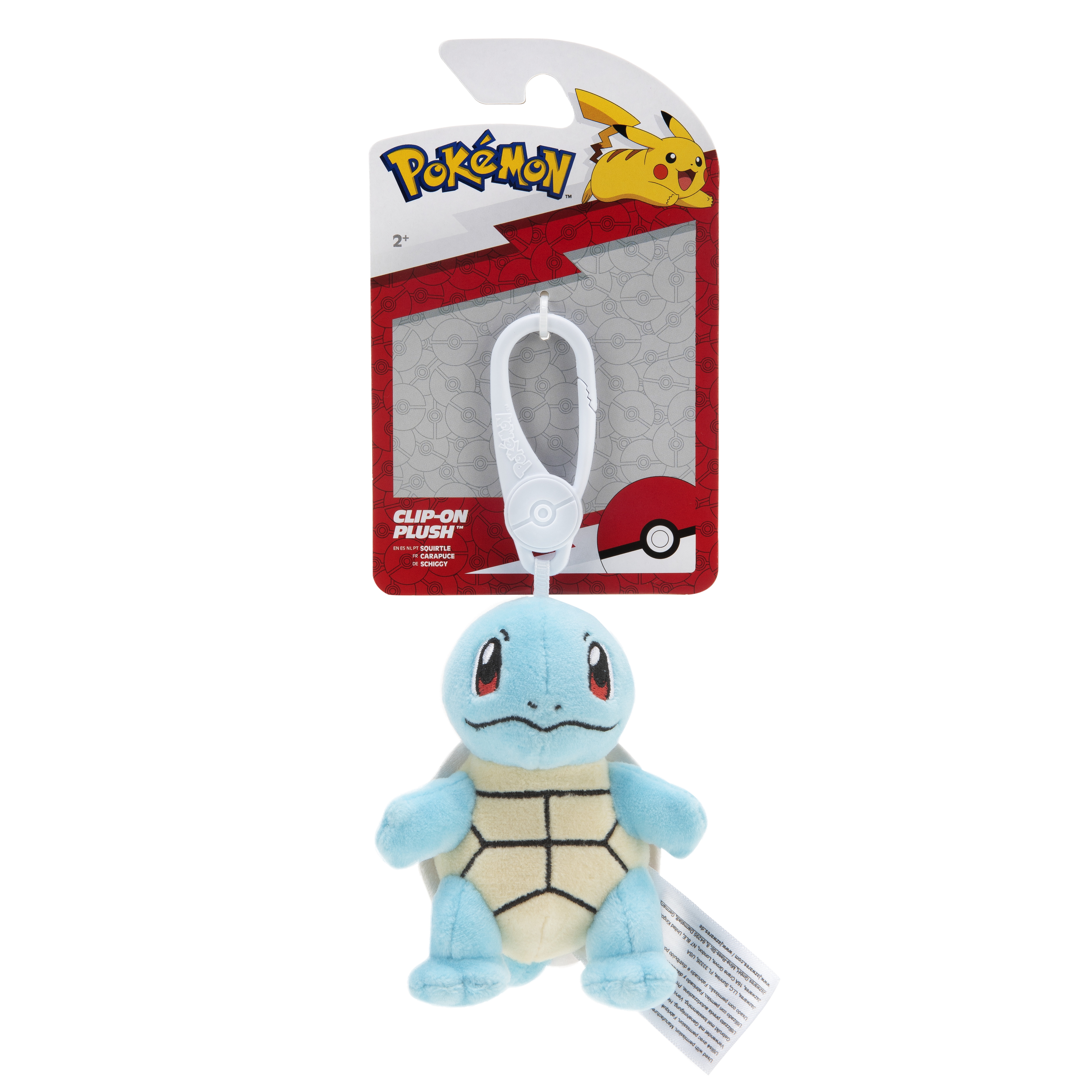Pokemon Squirtle Clip-On Plush - 3.5-Inch Travel Ready Plush with Plastic Clip
