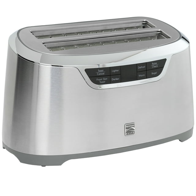 Kenmore Elite Grille-Pain à 4 Tranches à Fentes Longues Argent en Acier Inoxydable avec Relevage Automatique et Commandes Numériques