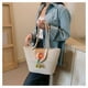 thumbnail image 5 of Nvzi Bolso de hombro tejido, bolso de mano tejido y bolso de cosméticos, bolso de mano tejido elegante para playa de verano, 13,77 x 3,93 x 8,66 pulgadas, blanco, 5 of 5