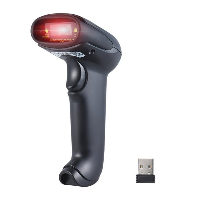 2.4G Wireless Handheld Barcode Bar Code Scanner Reader with Receiver USB2.0 Cable for Supermarket Library Express Company Retail Store Warehouse
