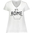 thumbnail image 3 of Inktastic It's Home- State of Iowa  Outline Distressed Text Women's Plus Size V-Neck T-Shirt, 3 of 5